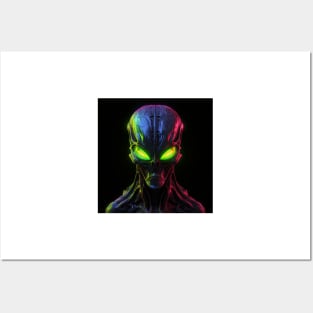 Alien Neon Art 1 Posters and Art
